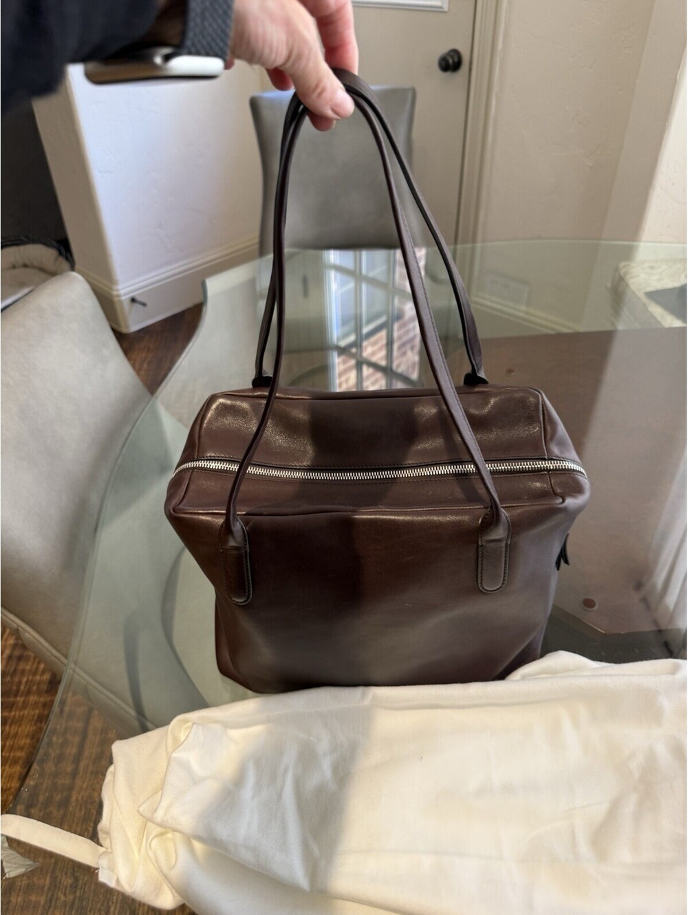 Auth The Row Henri Bag Brown Leather Bag Purse Tote Bag